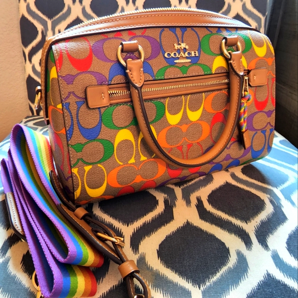 Coach Rowan Satchel Rainbow